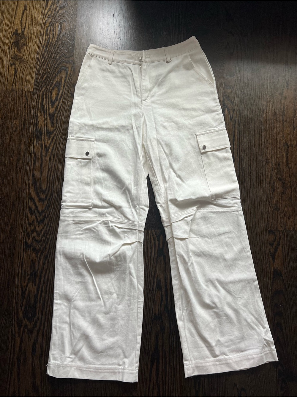 Princess Polly White Wide Leg Cargo Jeans
